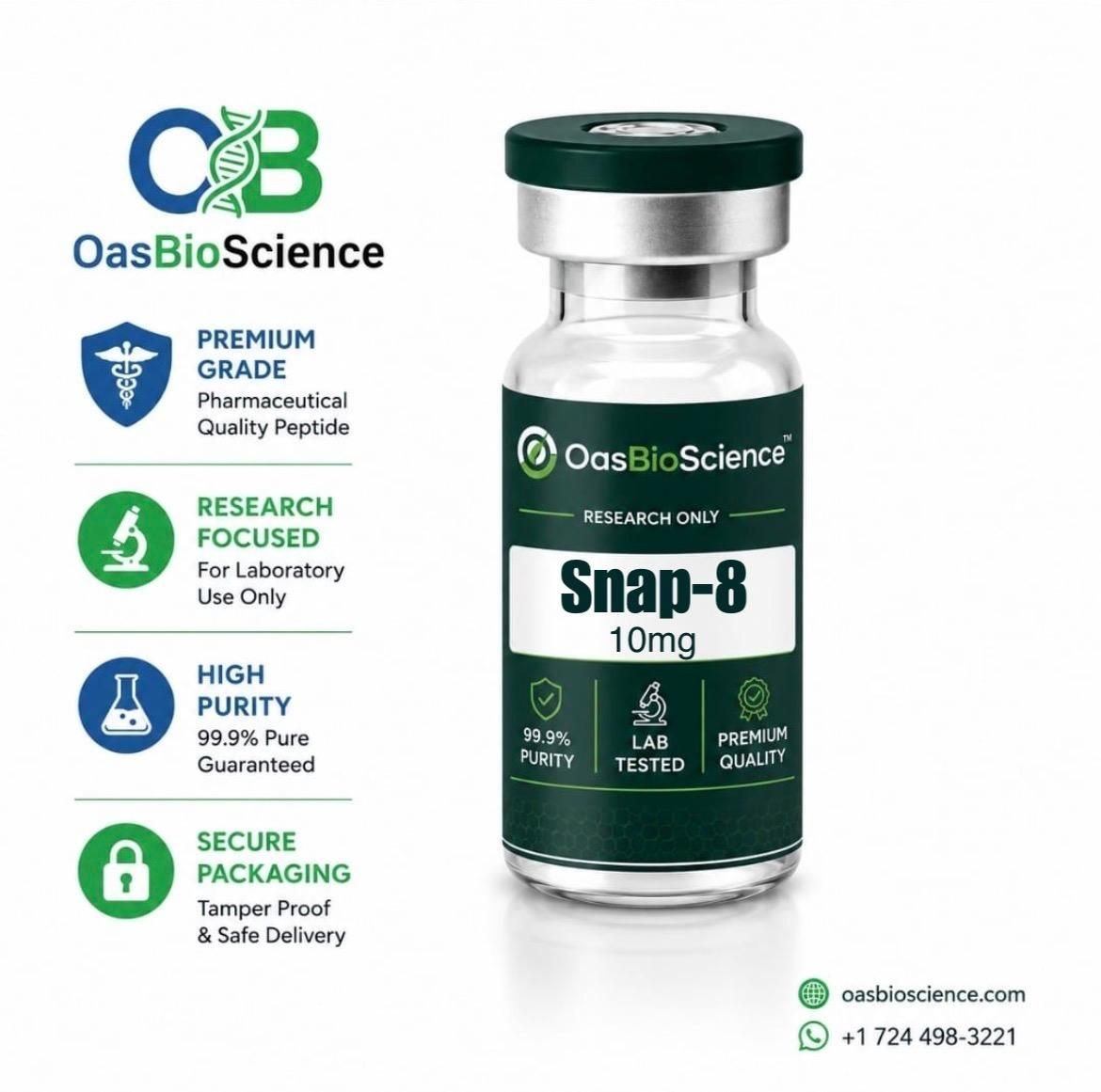 SNAP-8 Peptide — High-Purity Cosmetic Research Peptide SNAP-8 Peptide Acetyl Octapeptide-3 lyophilized research powder