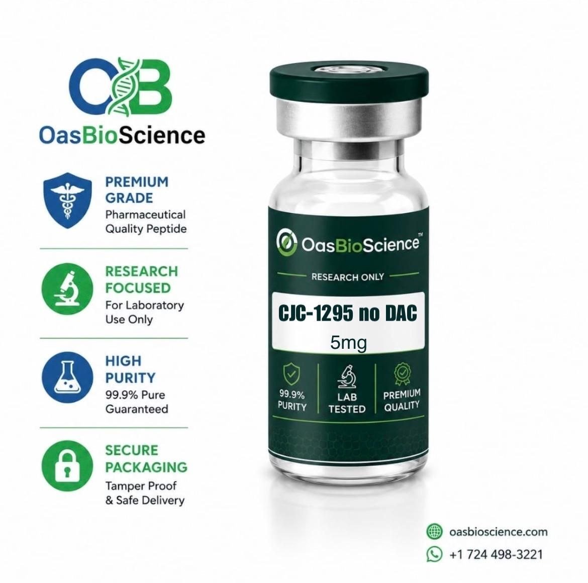 CJC-1295 No DAC Peptide Meta Description: Buy CJC-1295 No DAC peptide 5mg for laboratory research. High-purity lyophilized powder (≥98% by HPLC), securely packaged, laboratory tested, and shipped in temperature-protected packaging for research use only.