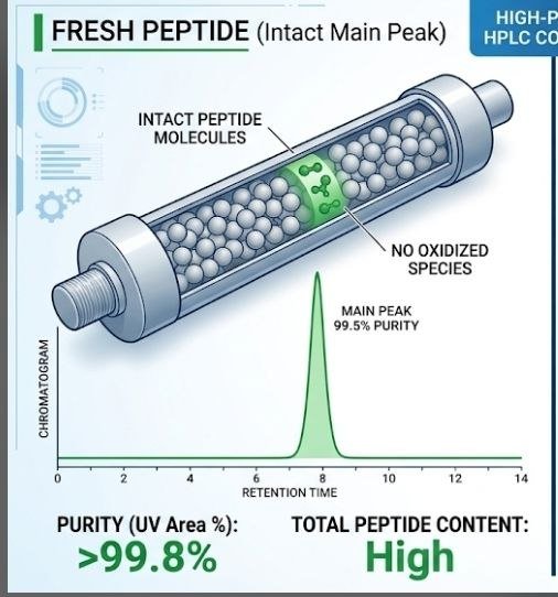 What Does HPLC Testing Mean? 11 Powerful Facts Every Peptide Buyer Should Know What Does HPLC Testing Mean — fresh peptide with a strong, sharp main peak and clean chromatographic profile