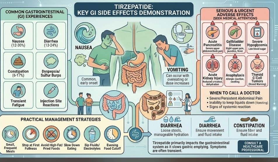 Tirzepatide Side Effects: 15 Powerful Facts, Warning Signs & Safe Management Tirzepatide side effects after dose increase and gastrointestinal symptoms