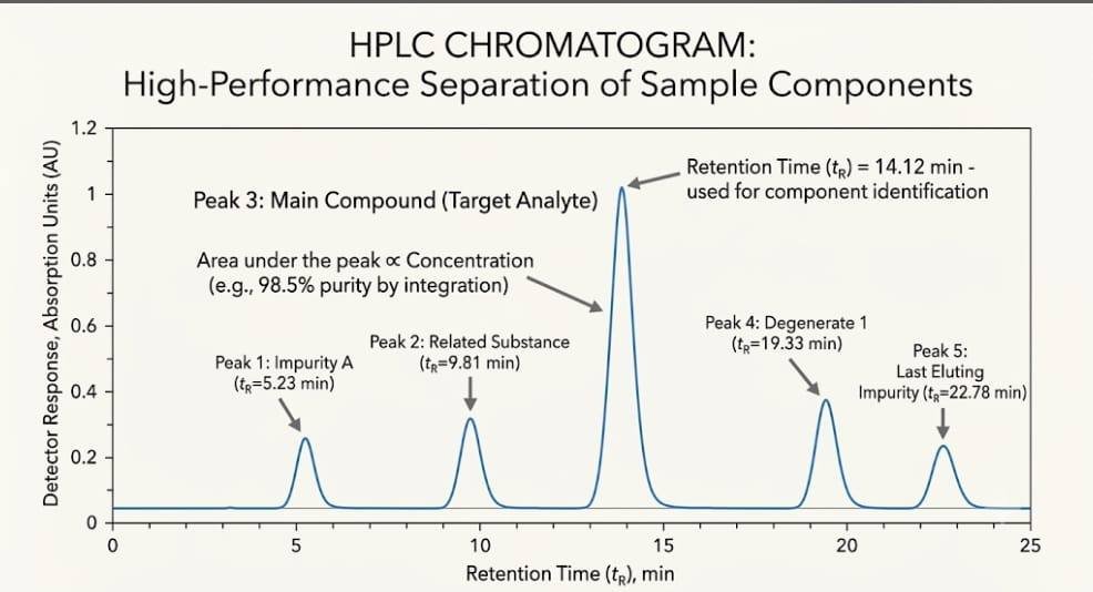 HPLC is a laboratory test used to check what is in a sample