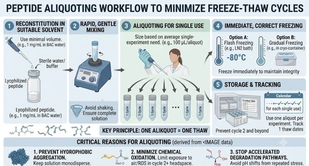 Peptide Freeze-Thaw Cycles: Proper peptide aliquoting workflow to minimize Peptide Freeze-Thaw Cycles