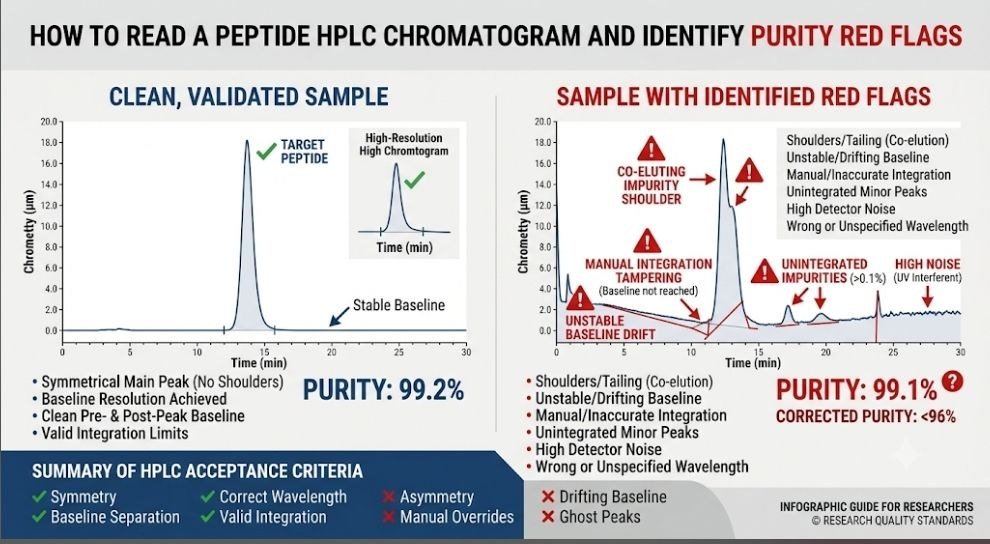 Peptide Impurities Not Detected by HPLC: 9 Powerful Blind Spots Researchers Must Know peptide impurities not detected by HPLC: How to read a peptide HPLC chromatogram and identify purity testing red flags