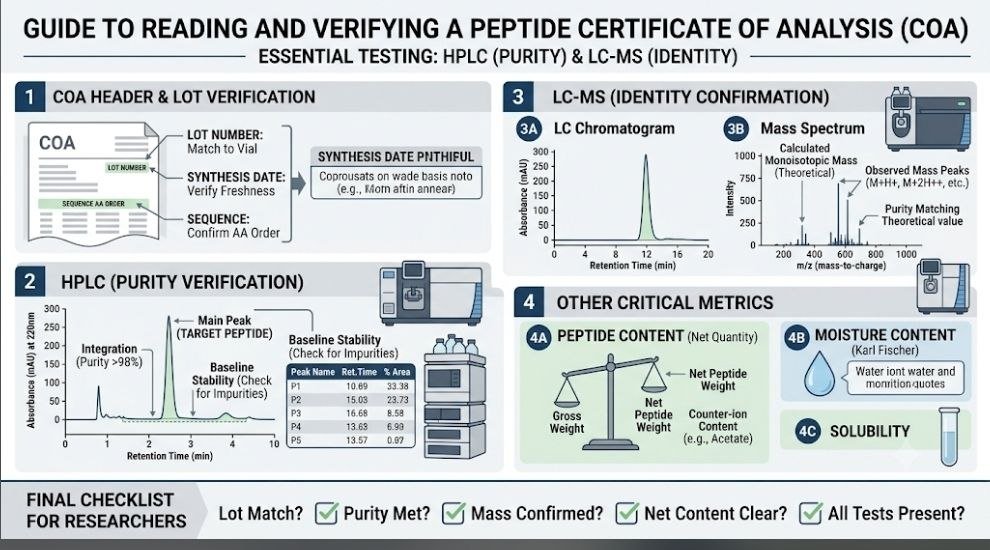 Peptide Price Differences: 9 Powerful Reasons the “Same” Peptide Can Cost 10× More Peptide price differences: How to read a peptide COA and verify HPLC and LC-MS testing