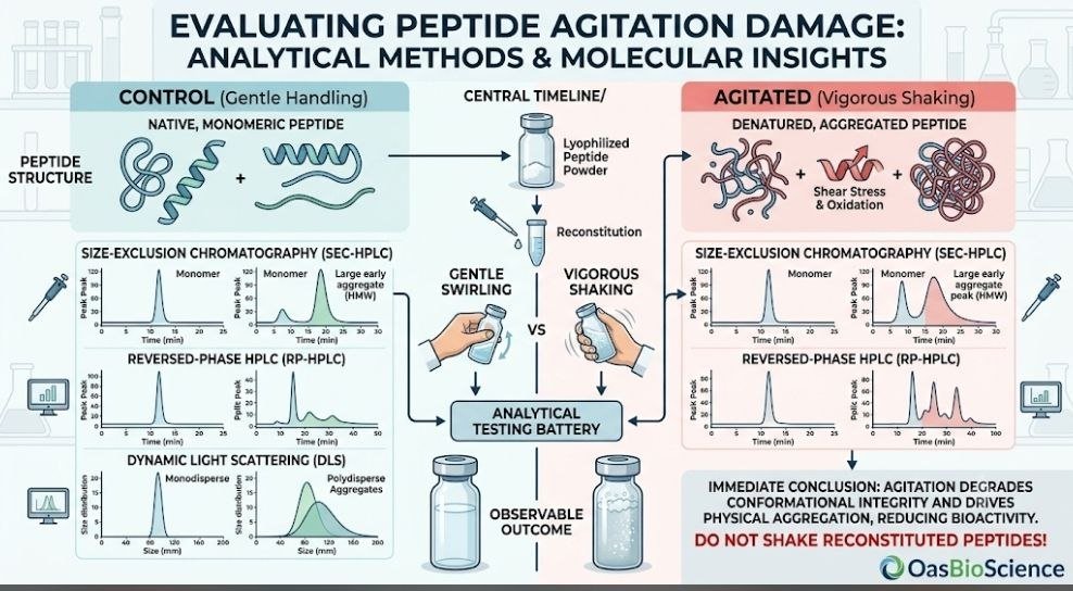 What Happens If You Shake Peptides? 9 Powerful Facts to Prevent Peptide Handling Damage In 2026 what happens if you shake peptides: Peptide agitation damage evaluated with analytical testing